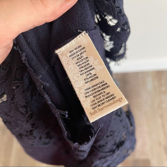 Soft Surroundings Navy Sweater Pull Over Medium - Picture 5 of 9